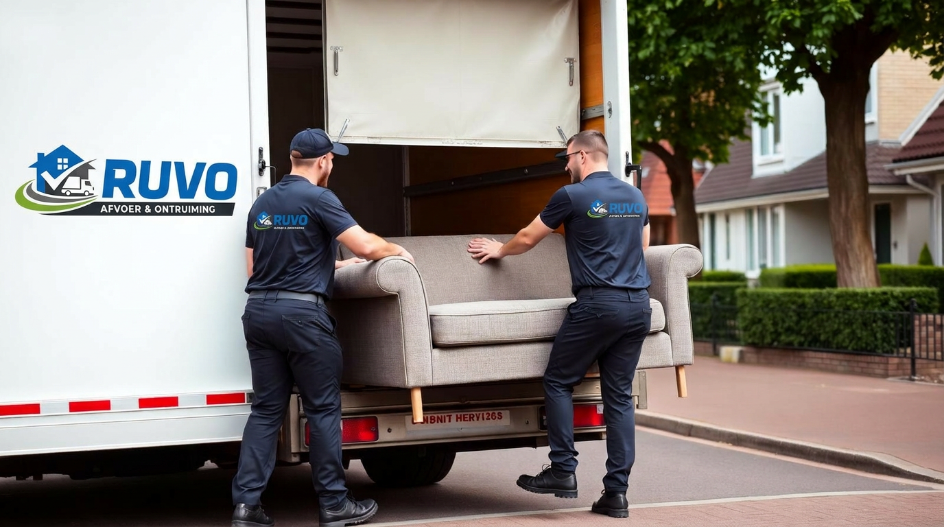 RUVO movers laden meubels in de vrachtwagen